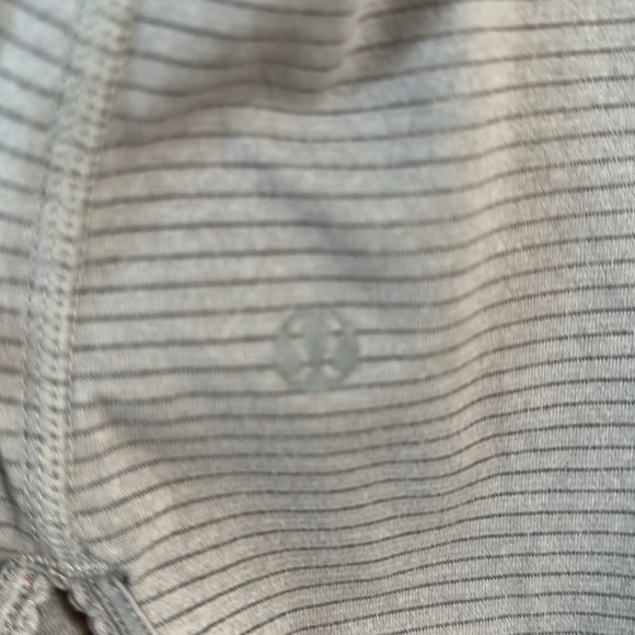 Lululemon gray striped loose muscle tank with pink trim - Picture 3 of 3